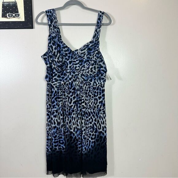 INC International Concepts Blue and Black Patterned Dress - Picture 1 of 10